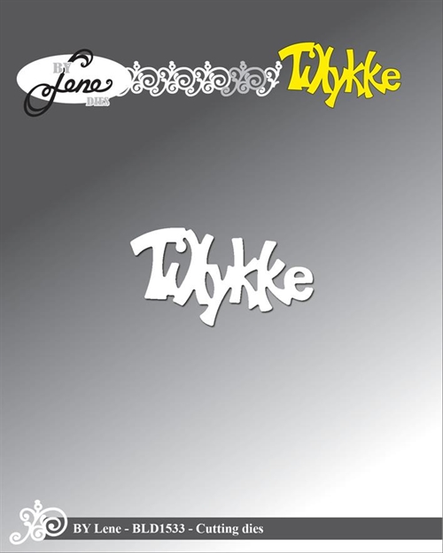 By Lene dies Tillykke 5x2,7cm